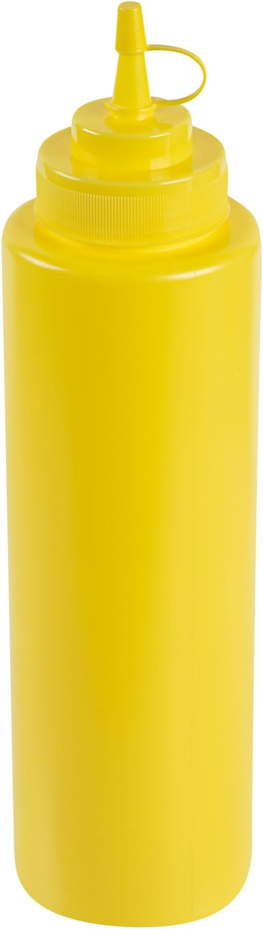 Restaurantware Plastic Squeeze Bottle 32 oz Wide Mouth Condiment Bottle With Cap Reusable Dishwashable Yellow Sauce Dispenser For Syrups, Ketchup, Mustard, Oil, Dressing, Honey, Art And Craft