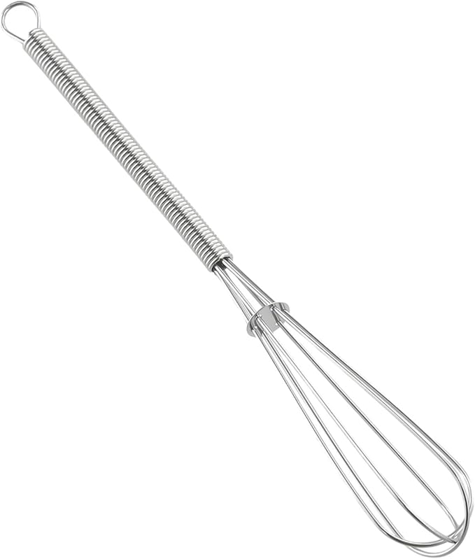 2 Pieces Stainless Steel Wire Whisk Set, Small Balloon Shape Kitchen Gadgets for Whipping Mixing Stirring, Rustproof Cooking Utensils with Space Saving Hanging Loop, Silver
