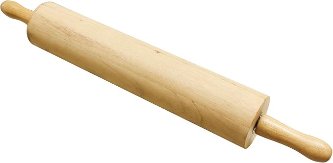 TrueCraftware 18" Wooden Rolling Pin 3-1/4" Diameter- WoodenRoll Pin for Fondant Pie Crust Cookie Pastry Dough Classic Pastry Rolling Pin