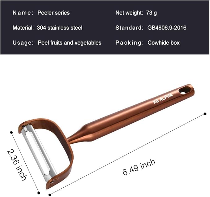 Vegetable Apple Peelers for kitchen, Fruit Carrot Veggie Potatoes Peeler, Heavy Duty Y-Shaped Stainless Steel Peelers, with Ergonomic Non-Slip Handle sharp Blade, Dishwasher Safe KG ALPHA Rose Golden