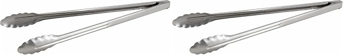 Winco Coiled Spring Heavyweight Stainless Steel Utility Tong, 16-Inch (Pack of 2)