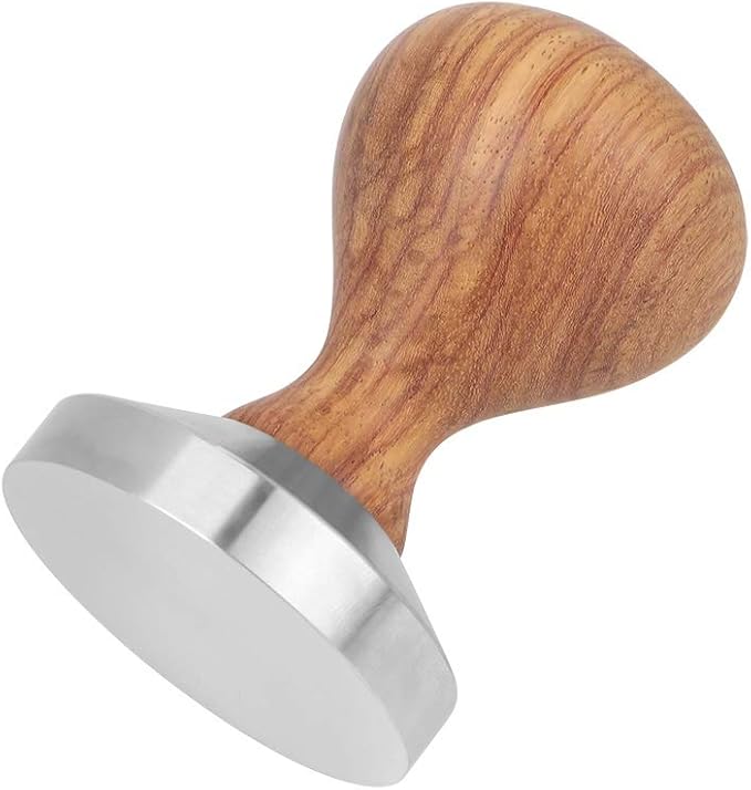 Fdit Coffee Tamper with Rosewood Handle, 51mm, 304 Stainless Steel Base, Ergonomic Design, Lightweight and Portable