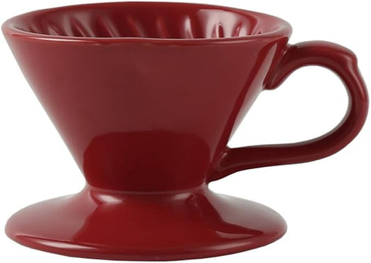 London Pottery V60 Coffee Dripper, Exquisite Porcelain Ceramic Manual Coffee Filter, Suitable for Pour Over Coffee in Office, Outdoor and Home Use (Red)