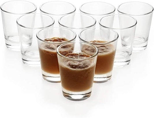BCnmviku 1.5 oz Shot Glasses Sets with Heavy Base, Clear Shot Glass (10 Pack)