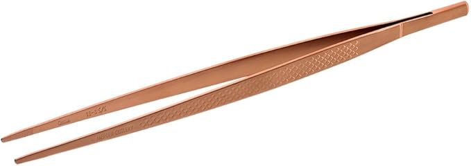 Mercer Culinary 18-8 Stainless Steel Precision Plus Chef Plating Tong, Straight, 9-3/8, Rose Gold