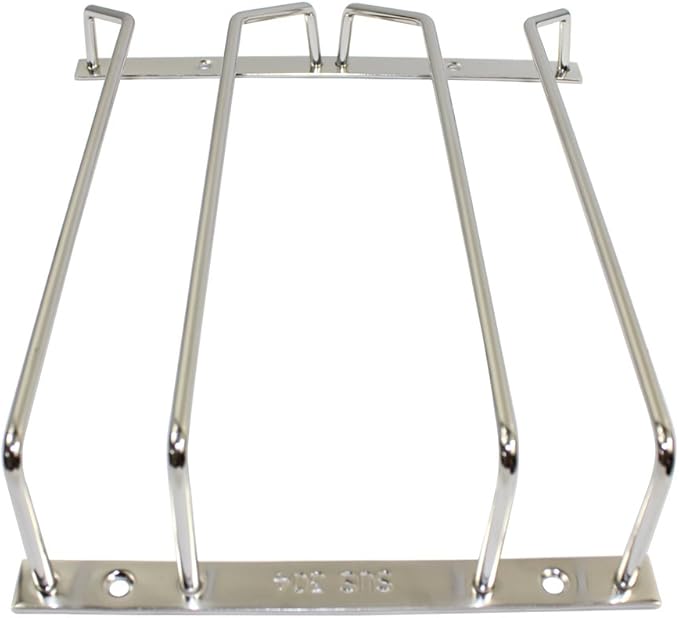 27 cm stainless steel wine glass holder rack, chrome wine glass holders under cabinet, 1 piece (2 rows)