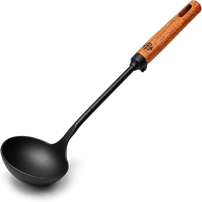 WANGYUANJI lron Spoon Soup Ladle Tool,14.37 inches Premium lron Spoon - Durable and Versatile Cooking Utensil
