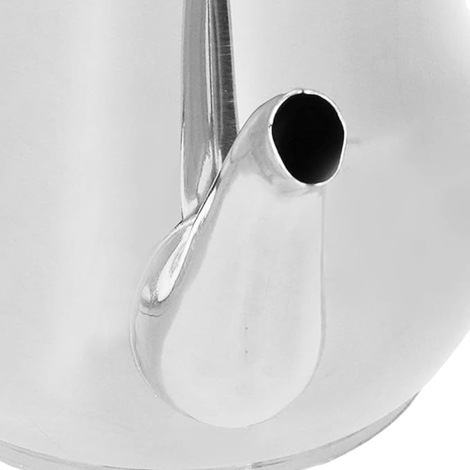 OUKENS Teapot with Removable Strainer, 30oz Stainless Steel Gooseneck Pour Over Kettle Modern Silver Small Coffee Tea Pot Infuser for 1-3 People, for Loose Leaf Tea & Pour-Over Coffee