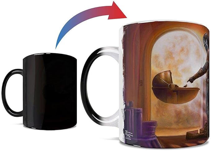 Morphing Mugs Star Wars – The Mandalorian – Baby Yoda – Turning Point – Thomas Kinkade Studios - One 11 oz Color Changing Ceramic Mug – Image Revealed When HOT Liquid Is Added! MMUG1211