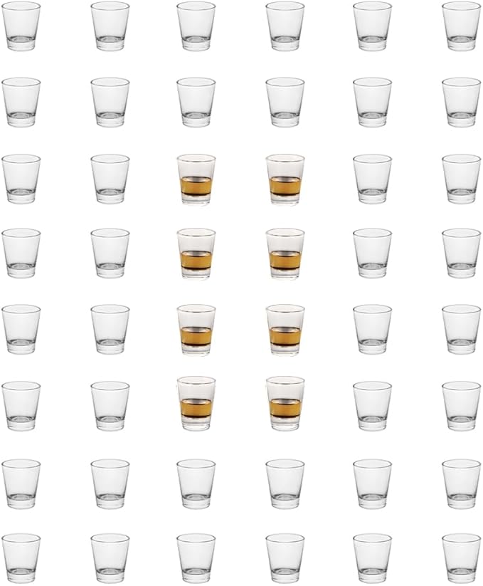 Heavy Base Shot Glasses, 1.5 oz Sets of Clear Shot Glass (48 Pack), Measuring Cup for Espresso, Liquid, and Wine - Heavy Glass (Glass, 48Pack)