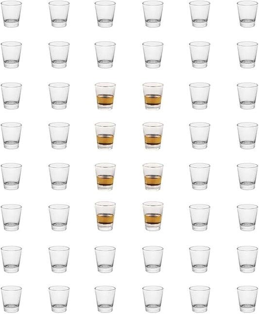 Heavy Base Shot Glasses, 1.5 oz Sets of Clear Shot Glass (48 Pack), Measuring Cup for Espresso, Liquid, and Wine - Heavy Glass (Glass, 48Pack)
