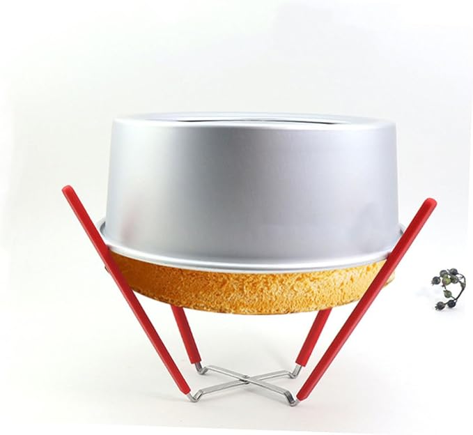 Stable Chiffon Cake Cooling Rack Stainless Steel Construction Non-slip Silicone Prongs Baking Tool