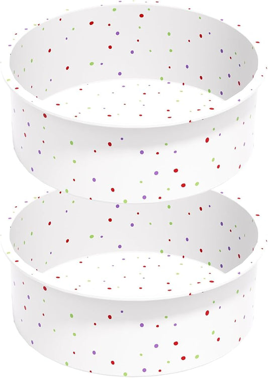 saphe Silicone 6 Inch Cake Pans - Heart Shaped Baking Molds, Set of 2 Cake Molds for Cake, Cheesecake, Rainbow Cake (6inch+2 packs white)