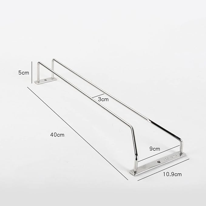 V3VOGUE Wine Glass Rack 11/20/24inch Under Cabinet Wine Glass Holder, Stainless Steel Hanging Stemware Holder, Stemware Storage Drying Rack with Screws, Wall Mounted Hanging Rack Shelf