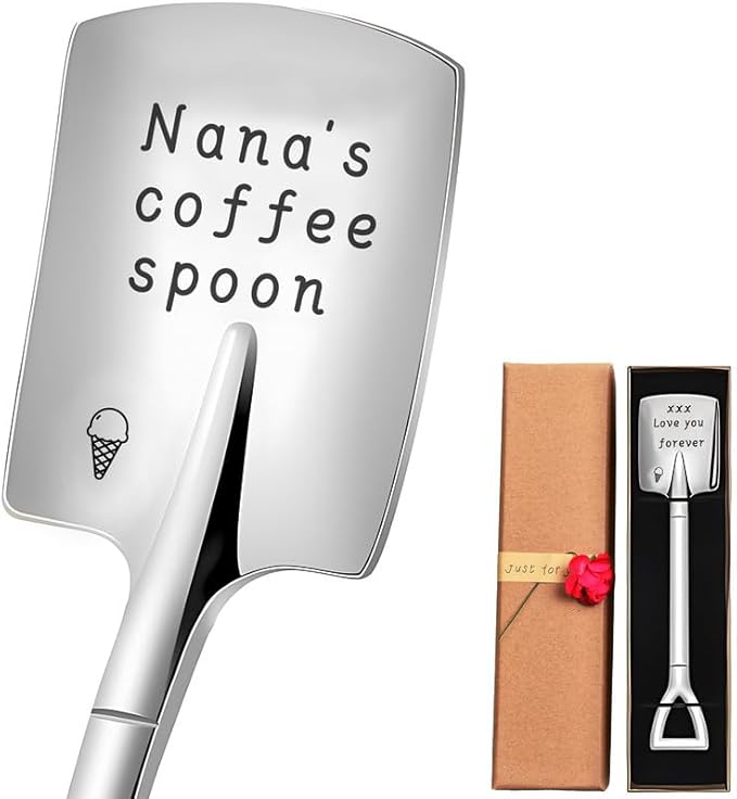 Custom Spoon, Engraved Stainless Steel Coffee Spoon - Personalized Ice Cream Spoon with Mirror Finish - Ideal Anniversary, Birthday, Christmas Gifts