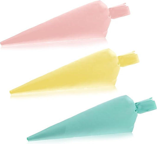 3 PCS Piping Bags Reusable, Silicone 16 Inch Manga Pastelera Small Piping Bags Reusable for Baking Cookie Cake Decorating Pastry