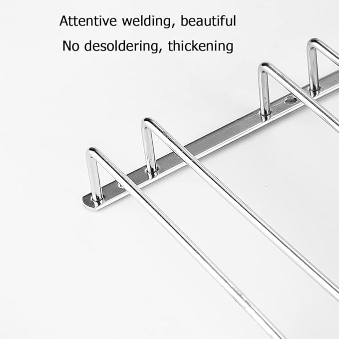NWB Under Cabinet Stemware Wine Glass Rack,Stainless Steel Wine Glass Rack,Hanging Wine Glass Holder Metal Wine Glass Storage,Wine Glass Rack for Kitchen Cabinet Bar Decor,Perfect for Wine Lovers