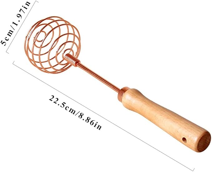 Whisks for Cooking Stainless Steel Spring Coil Whisk, Steel Wire Whipped Cream Whisk Balloon Wire Whisks for Cooking Baking Blending Manual Mixer (8",Rose Gold) Whisks for Blending
