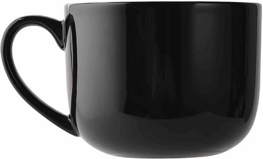 50oz lagrge Ceramic Soup Mug with Handles for Coffee, Tea, Ice Cream, Cereal (Black)