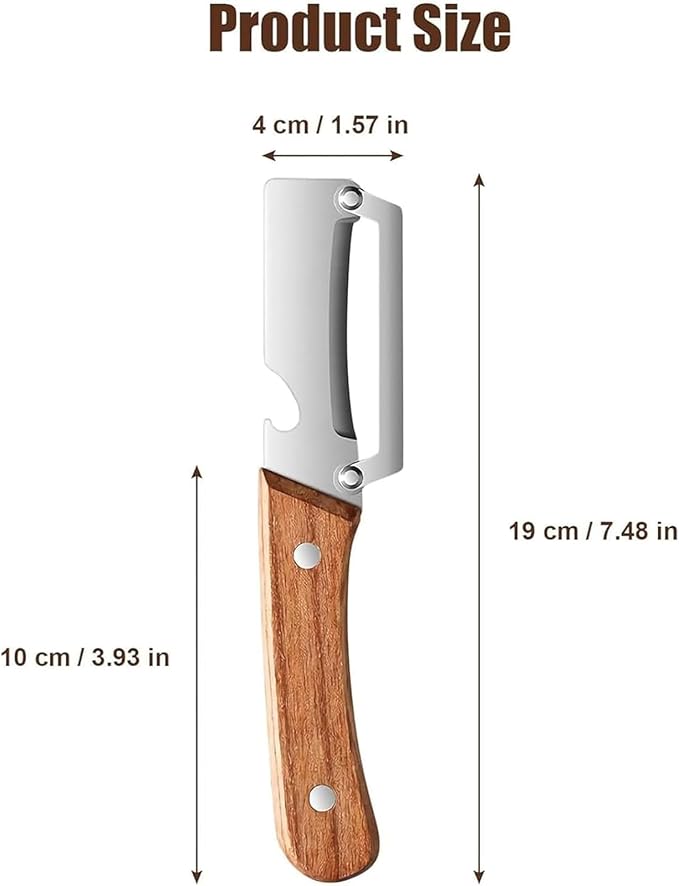Multifunctional Vegetable Peeler with Wooden Handle and Bottle Opener, 2 in 1 Stainless Steel Blade Peeler for Kitchen, Specially Designed for Peeling Various Fruits and Vegetables (1pcs)