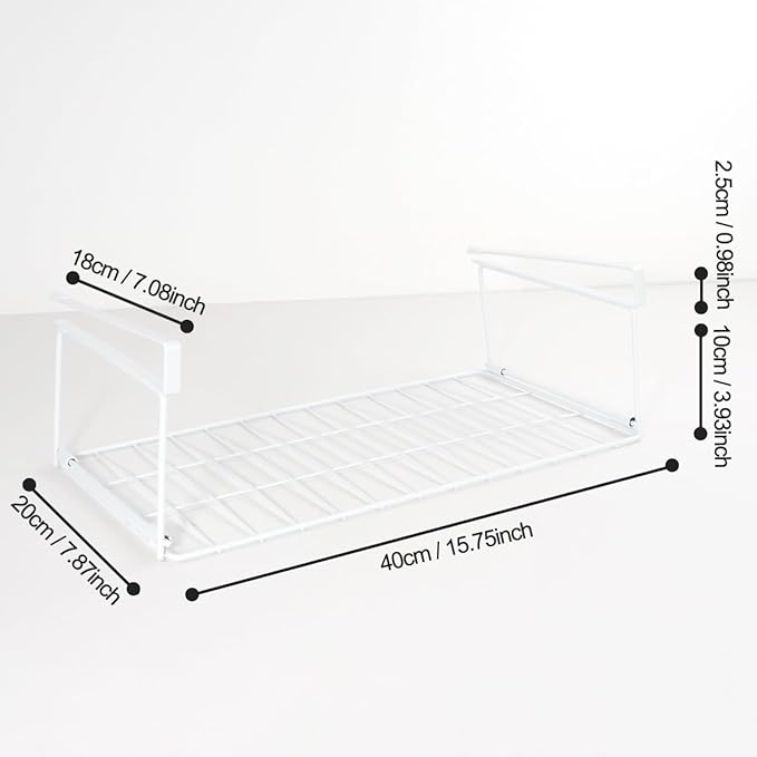 Foil and Plastic Wrap Organizer Kitchen Under Cabinet Desk Pantry Hanging Organizer Storage Foldable Rack (White