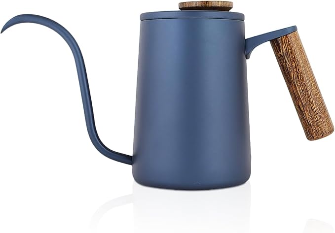 Gooseneck Coffee Kettle, 20oz Small Pour Over Coffee Kettle Stainless Steel Pour Over Drip Pot Stovetop Gooseneck Kettle 600ml Tea Pot with Long Narrow Spout for Tea Coffee (Blue)