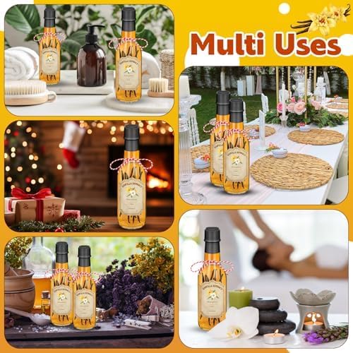 16 Pack Glass Vanilla Extract Bottles 5 oz with Lids, Vanilla Extract Labels, Shrink Band and Funnel, Glass Jar Vanilla Bottles for Syrup, Jars for Vanilla Extract, Glass Bottles for Vanilla Extract