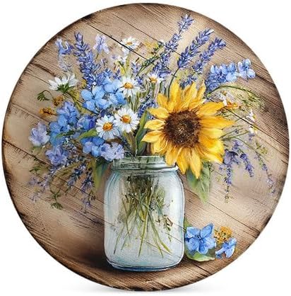 Retro Flower Coasters Set of 6, 4inch Coasters for Drinks Absorbent Stone with Holder Floral Decorations Ceramic Drink Coaster for Tabletop Protection, Coffee Table Decor for Home Decor