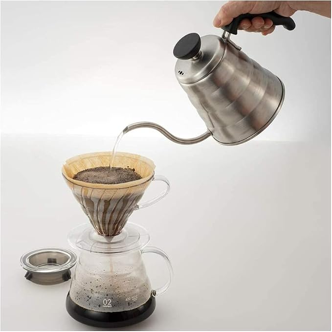 Hario V60 "Buono" Gooseneck Coffee Kettle, 700ml, Stainless Steel, Silver