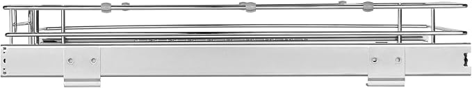 VEVOR 12.5"Wx16.5"Dx3.5"H Pull Out Cabinet Organizer, Heavy Duty Slide Out Pantry Shelves, Chrome-Plated Steel Roll Out Drawers Storage, for Home, Under Sink, 14"Wx17.5"Dx7"H Install Size for Cabinet