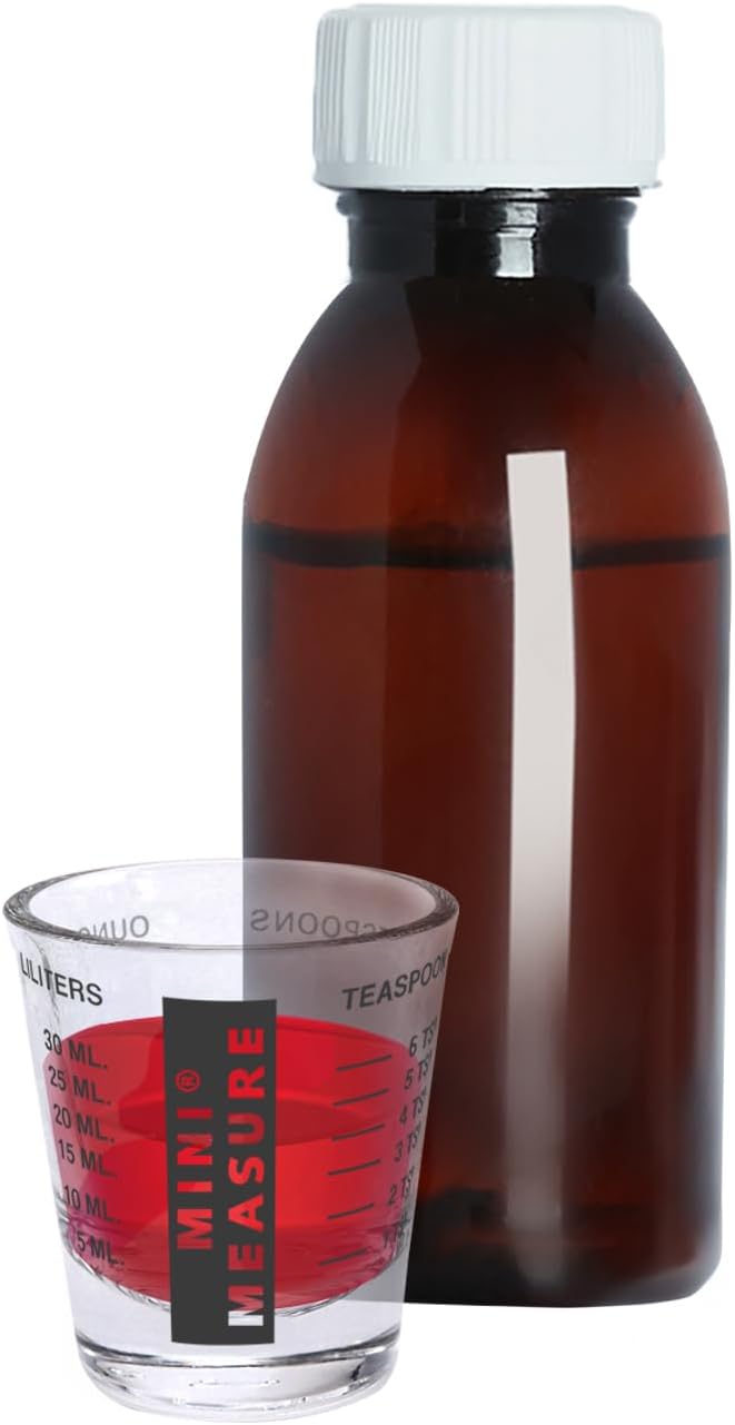 Kolder Mini Measure Heavy Glass, 20-Incremental Measurements Multi-Purpose Liquid and Dry Measuring Shot Glass, Black
