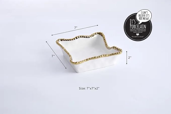Pampa Bay Golden Salerno Porcelain Cocktail Napkin Holder