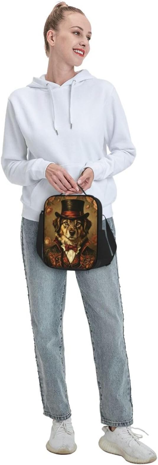 Dog Lunch Bag for Women Men Adults Insulated Animal Theme Lightweight Bags Reusable Adjustable Shoulder Strap Lunchbag for Picnic Travel Office Camping
