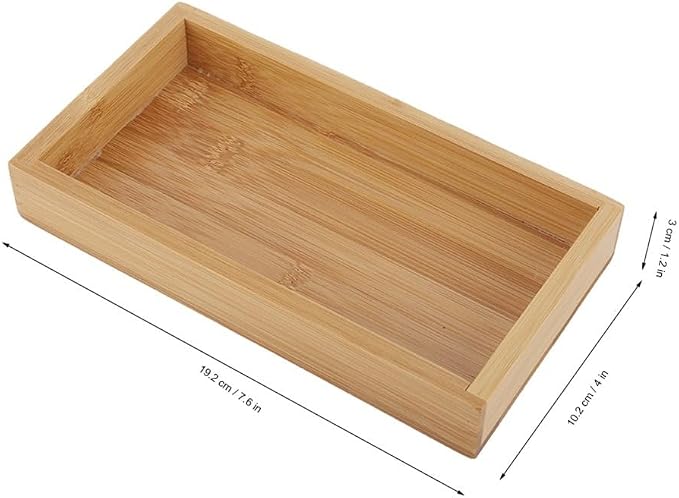 Rectangular Shape Bamboos Serving Tray Durable Fruit Tea Food Platter for Restaurant Home Use(S)
