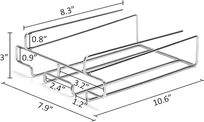 Wine Glass Holder - 2 Rows Stemware Rack Under Cabinet - 304 Stainless Steel Hanger Storage Shelf, Fit for The Cabinet 0.8“ or Less