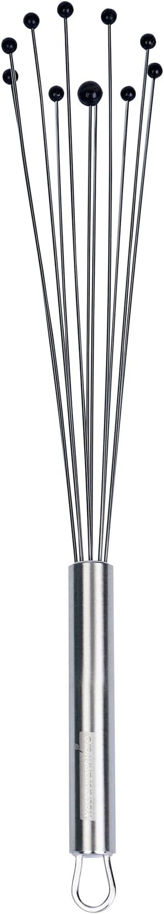 Restaurantware 12.5 in Stainless Steel Ball Whisk with Silicone Tips - German Standard Sauce & Gravy Whisk, Non-Scratch, Dishwasher Safe - Non-Stick Silicone Ball Whisk for Baking