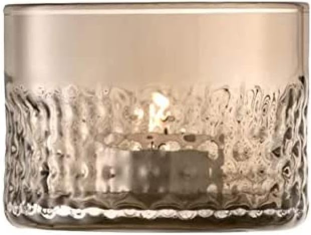 LSA International Wicker Taupe Tealight Candle Holder 2.5”, Modern Stylish Candlestick Elegant Home Decoration