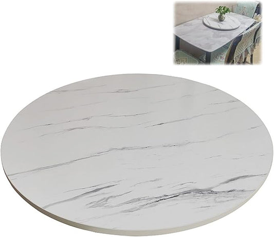 Rotating Serving Plate Round For Dining Table, Ø 50-100cm Lazy Susan Wooden Turntable For Home And Kitchen, Hotel Tabletop Service Trays, No Need To Install, Direct Use (Color : White-B, Size : Ø80c