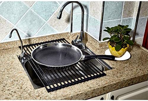 True & Tidy, Multi-Purpose Over the Sink Roll-Up Drying Rack, DR-881, Black