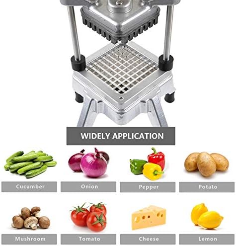 French Fry Cutter for Potatoes, Commercial Vegetable Fruit Chopper with 1/2-Inch, 3/8-Inch, 1/4-Inch Blades, Professional Food Dicer Onion Slicer Stainless Steel For Tomato Peppers Potato Mushroom