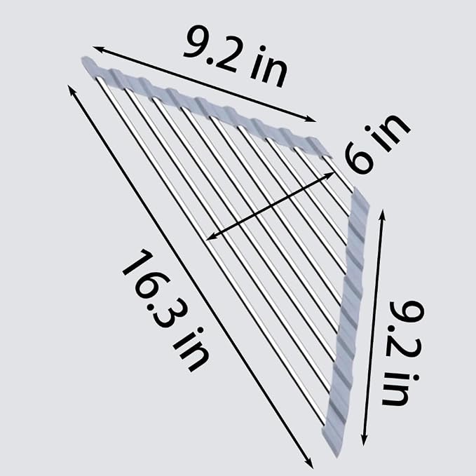 Over the Sink Dish Drying Rack Roll Up and Triangle for Kitchen Corner Drainer Mat Foldable Stainless Steel (Triangle), Silver