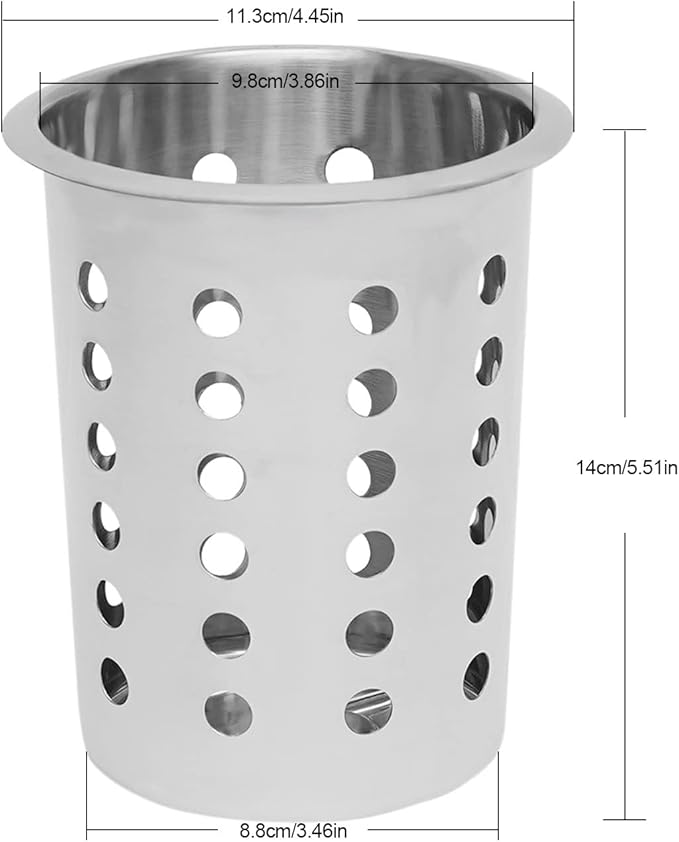 6-Compartment Restaurant Utensil Holder, Stainless Steel Cutlery Organizer, Countertop Silverware Holder for Kitchen, Bars, Coffee Shops, Restaurants, Hotels