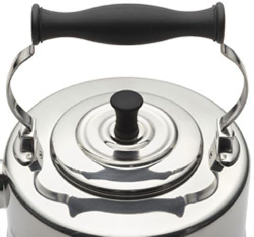BonJour Tea Stainless Steel and Copper-Base Gooseneck Teapot / Teakettle, 2-Quart