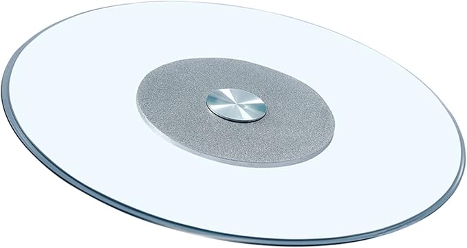 JJPSQHRV Lazy Susan Turntable Tempered Glass Round Clear Serving Plate Rotating Stand Kitchen Dining Table Tray Tabletop Organizer Spices storage holder 300KG Bearing for Banquets Party Family Dinners