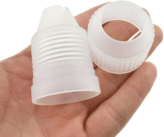 HAHIYO Plastic Couplers of Large Size Easy to Twist For Cake Decorating Piping Tip Coupler for Icing Nozzles (6 Pieces)