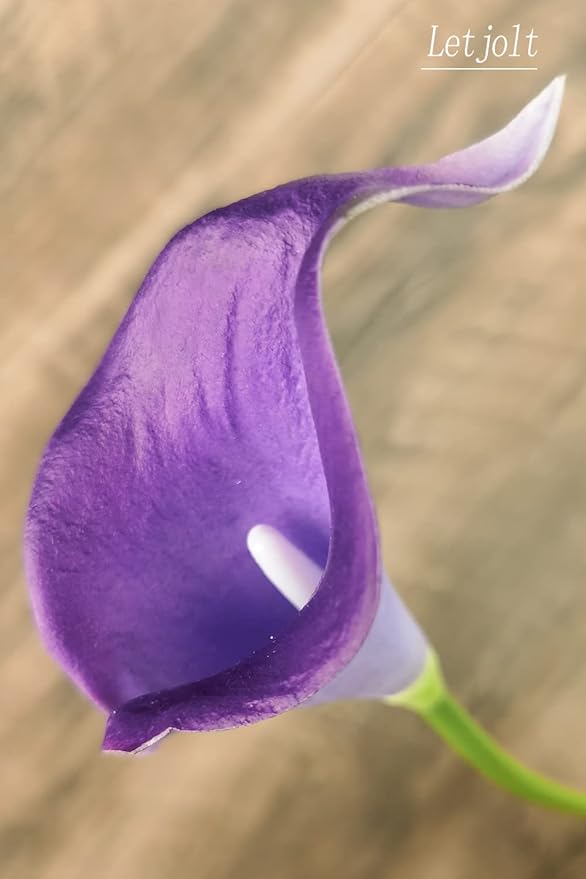 Letjolt Calla Lily Purple Artificial Flowers 12Pcs Table Flower Decor Faux Calla Lilies Bouquet for Wedding Bride Shower Home Decoration, Purple