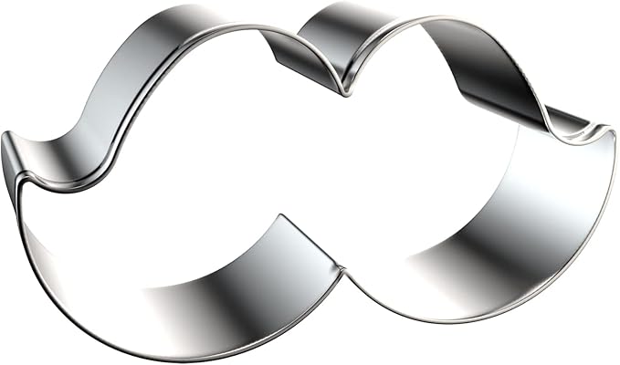 Mustache Cookie Cutter Set Large Assorted Sizes - 5 Inch, 4 Inch, 3 Inch, 2 Inch - 4 Piece Beard Cookie Cutters Shapes for Men Father's Day - Stainelss Steel