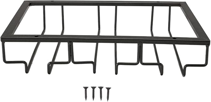 Upside Down Wine Glass Rack European Hanging Wine Glass Rack Under Cabinet Wine Glass Rack Wine Glass Rack For Bar Home Cup Storage Display Rack (Black)