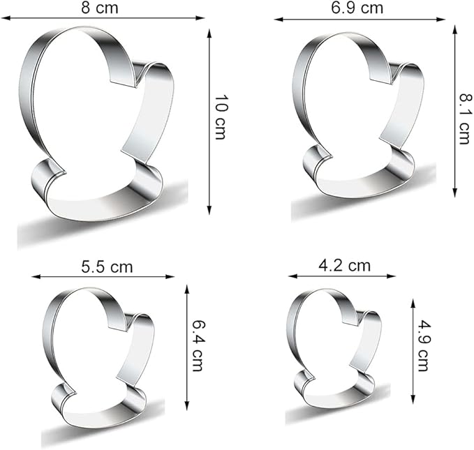 Christmas Winter Mitten Cookie Cutter Set - 4 Pieces Glove Cookie Cutters Fondant Biscuit Mold for DIY Chirstmas Day Holiday Party Decorations - Stainless Steel Azflyife