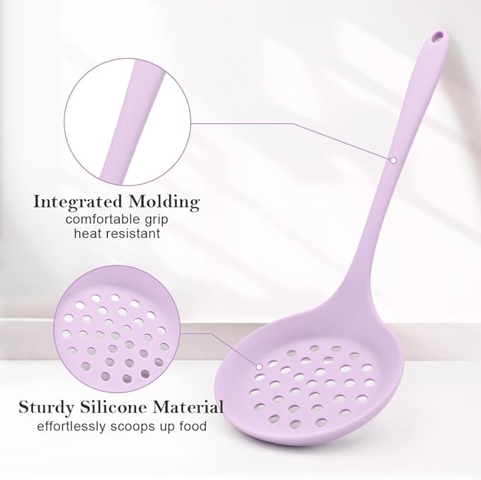 RANX INGST Kitchen Cooking Utensils Set 11 pcs Nonstick Silicone Spatula Set with Holder, 446°F Heat Resistant, Ergonomic Handle, BPA Free - Purple